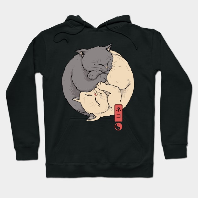 Yin Yang Cats Cat Hoodie TeePublic